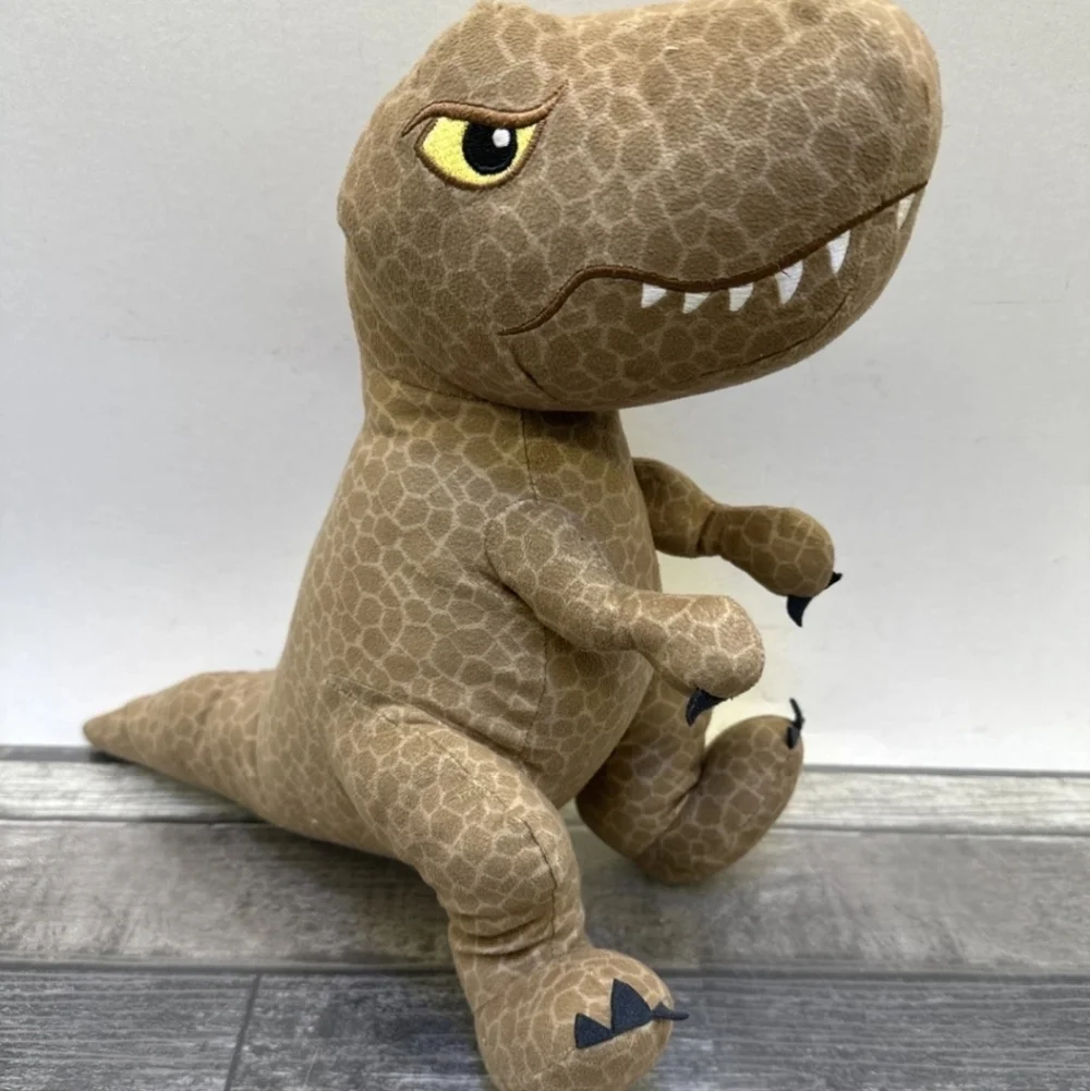 Jurassic World T-Rex Plush Kids 11in Brown Hex Scale‎ Pattern Dominion Dinosaur